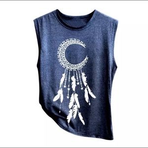 Crescent moon dream catcher top